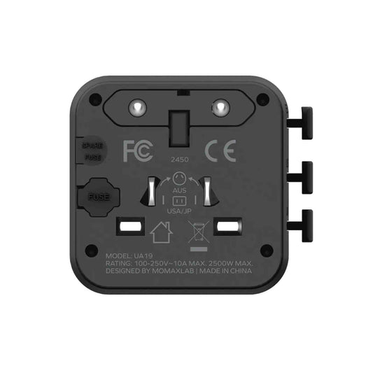 Momax1-World Universal Travel Charger with Dual AC