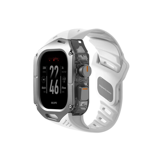 AULUMU A01 Case with Titanium Cover+ White Band -Titanium+ White