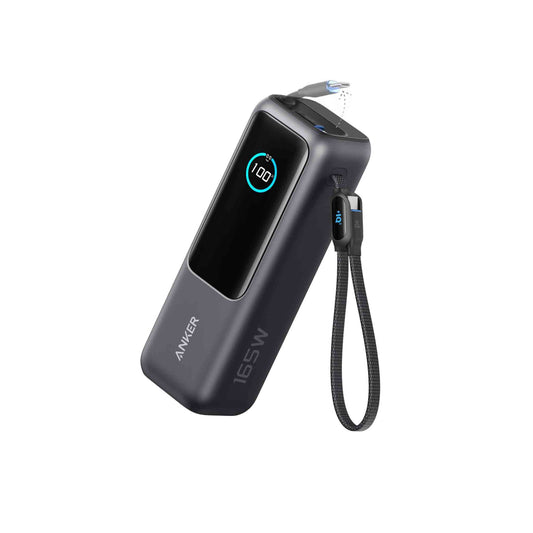 Anker Power Bank (25K, 165W, Built-In and Retractable Cables) - Black