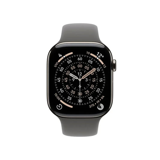 Apple Watch Series 11Β GPS + Cellular 46mmΒ Natural Titanium Case With Stone Grey Sport Band - M/L