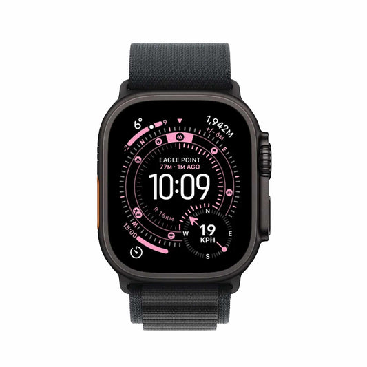 Apple Watch Ultra 3Β GPS + CellularΒ 49mmΒ Black Titanium Case with Black Alpine Loop - Medium