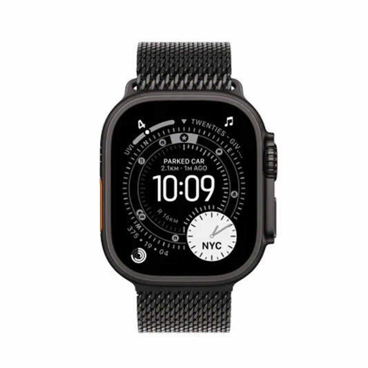Apple Watch Ultra 3Β GPS + CellularΒ 49mmΒ Black Titanium Case with Black Titanium Milanese Loop - Small