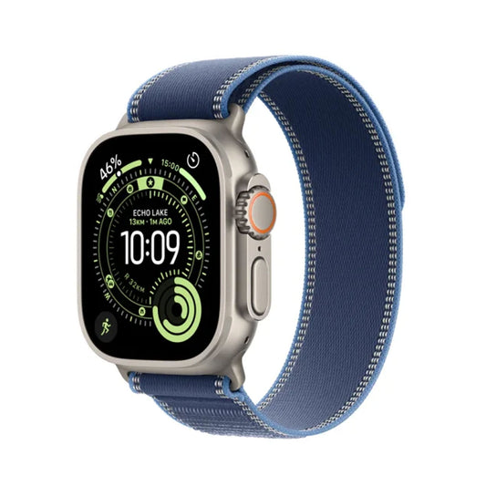 Apple Watch Ultra 3 GPS + Cellular 49mm Natural Titanium Case With Blue/Bright Blue Trail Loop - M/L