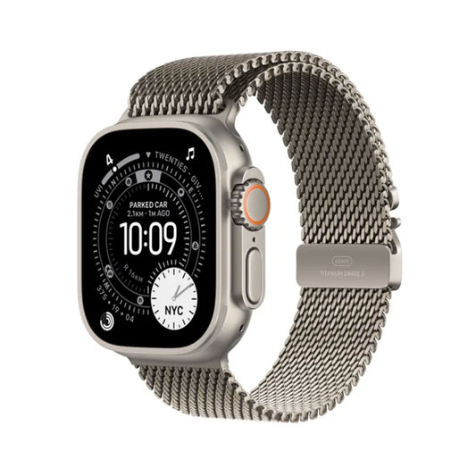Apple Watch Ultra 3 GPS + Cellular 49mm Natural Titanium Case With Natural Titanium Milanese Loop - Large