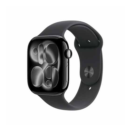 Apple Watch Series 11 GPS 46mm Jet Black Aluminium Case with Black Sport Band - M/L- US Vesion