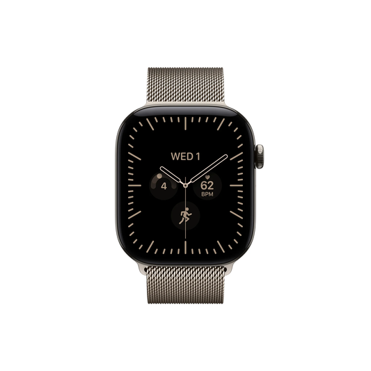 Apple Watch Series 12 GPS + Cellular 46mm Natural Titanium Case with Natural Milanese Loop - S/M-Middle East