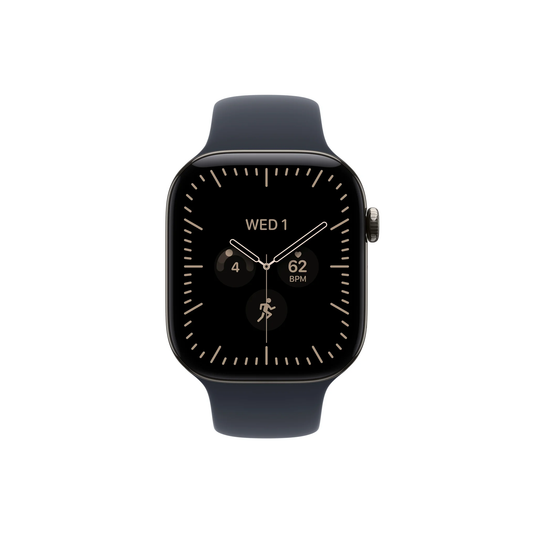 Apple Watch Series 12 GPS + Cellular 46mm Natural Titanium Case with Navy Blue Sport Band - M/L-Middle East