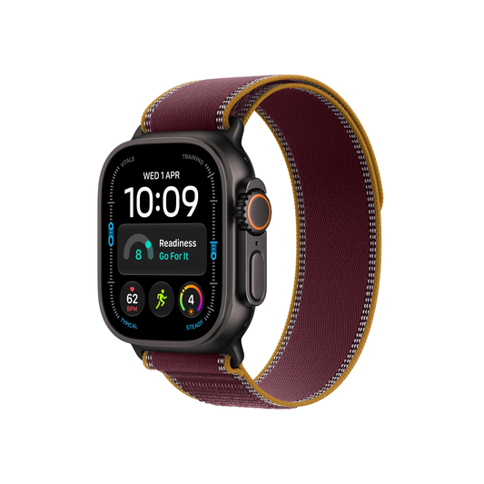 Apple Watch Ultra 4 GPS + Cellular 49mm Black Titanium Case With Burgundy Trail Loop - S/M - Middle East