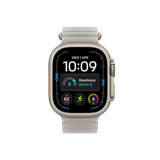 Apple Watch Ultra 4 GPS + Cellular 49mm Natural Titanium Case With Translucent Grey Ocean Band - Middle East