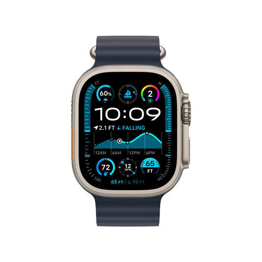 Apple Watch Ultra 2 GPS + Cellular 49mm Natural Titanium Case With Ocean Band Loop S/M