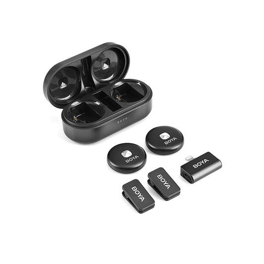 Boya Wireless Microphone System Ultracompact 2.4GHz Dual-Channel for iPhone