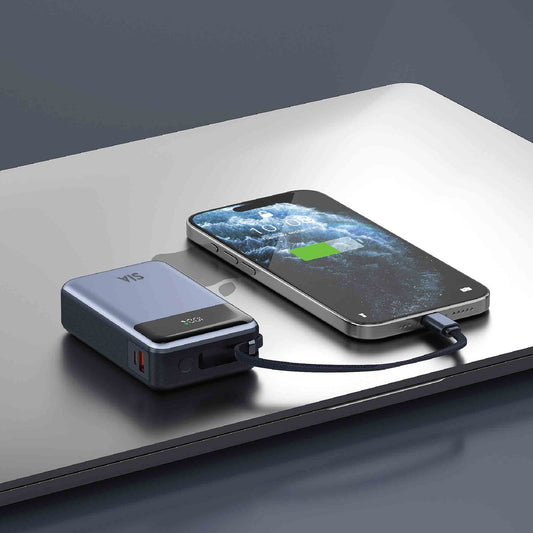 SIA Volt Link SIPB65WTC-GR Power Bank 20K mAh 65W PD/PPS/QC With BuilT In Type-C Cable Gray