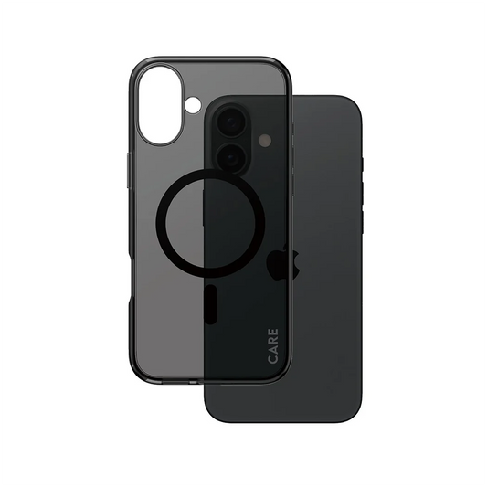 CARE By PanzerGlass® Case - Flagship Urban Combat - Case Smokey Urban Combat - W. Black Magsafe - 6.7 Inch - iPhone 16 Plus