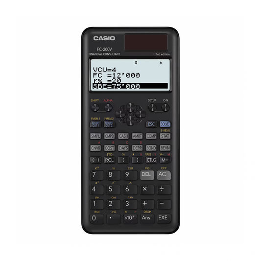 Casio Financial Calculators Solar & Battery FC-200V-2