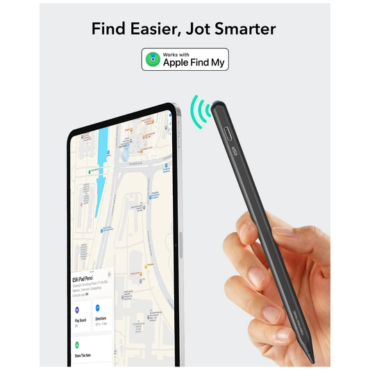 إي إس آر قلم رقمي Geo مع خاصية Find My، متوافق مع جميع أجهزة الآيباد - أسود