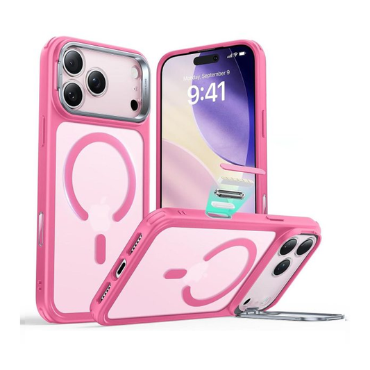 ESR HaloLock Classic Hybrid Case With Stash Stand (Camera Control Button) iPhone 17 Pro Max - Frosted Pink