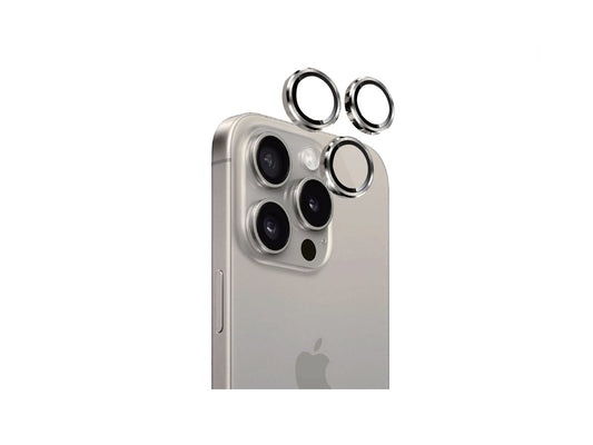 Eltoro Individual AR Metal Rings Camera Lens Protector for iPhone 15 Pro/15 Pro Max - Natural Titanium