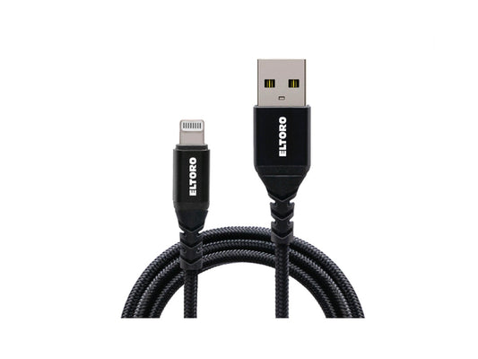 Eltoro Nylon Kevlar USB-A to Lightning 1m Cable - Black
