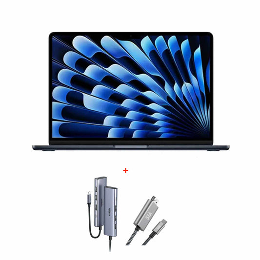 ابل ماك بوك اير بشاشة 13 بوصة، معالج M5 بعشرة أنوية (CPU وGPU)، ذاكرة 24 جيجابايت، قرص SSD بسعة 1 تيرابايت - ميدنايت