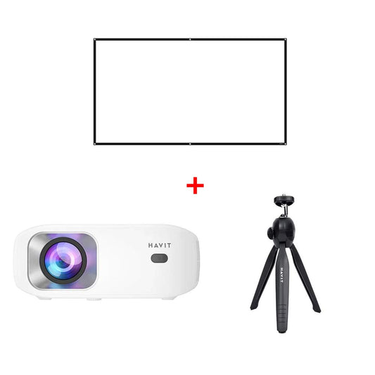 HAVIT Projector PJ212 Pro With Projector Screen A302 and Projector Tripod Stand