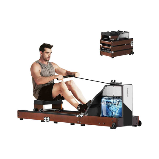 KingSmith Water Rowing Machine With Tri-Fold Patent. Water & Magnetic resistance 2 in 1 - WM10 - Walnut Color