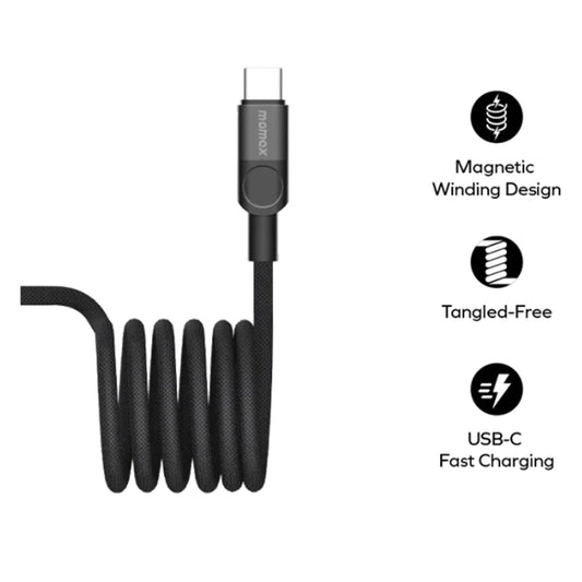 Momax - Mag.Link 240W USB-C to USB-C Magnetic Cable 2M - Black
