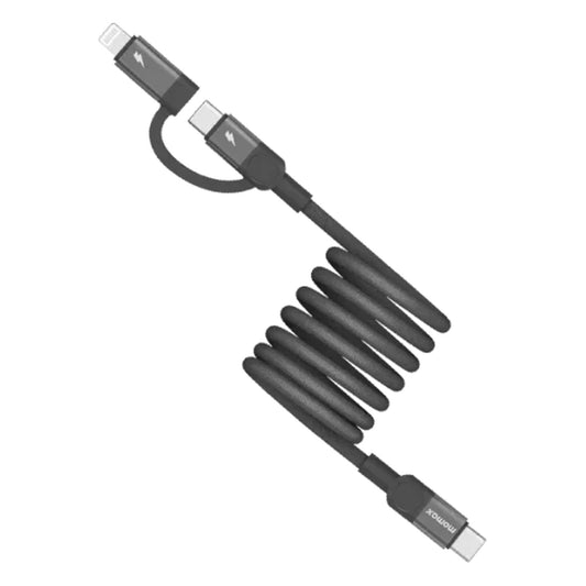 Momax - Mag.link USB-C to C & Lightning Magnetic Cable 1M - Black