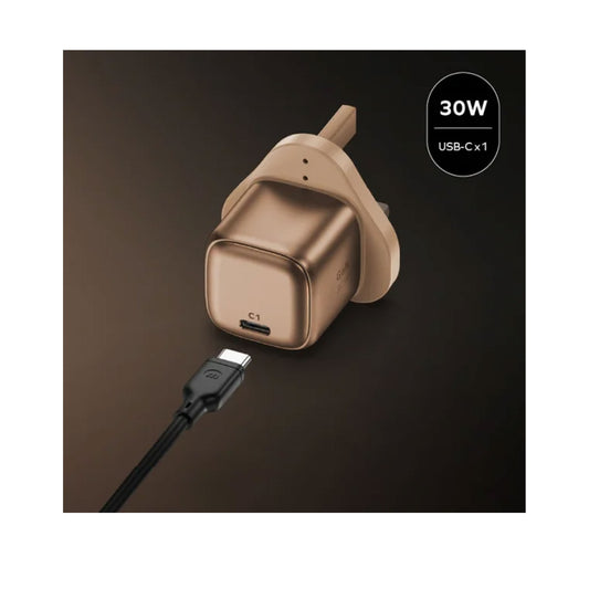 Momax 1-Charge 1-Port GaN 30W Charger (UK) - Desert Titanium