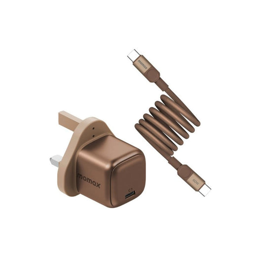 Momax Bundle Set (30W Charger 1-Port Type-C + Mag Link Type-C To Type-C Cable 1M 60W) - Dessert