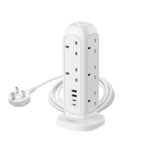 Momax - ONEPLUG 11 - Outlet Power Strip With USB - White
