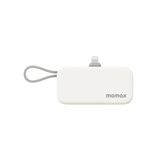 Momax 1-Power Mini 5000mAh Bulit-in Foldable lightning Battery Pack - White