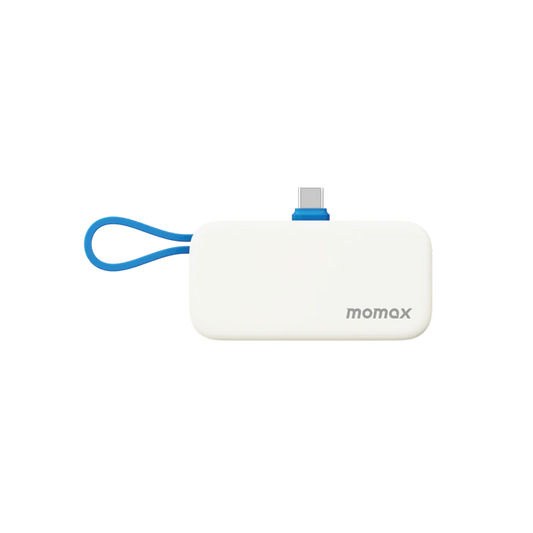Momax 1-Power Mini 5000mAh Bulit-in Foldable USB-C Battery Pack - Blue