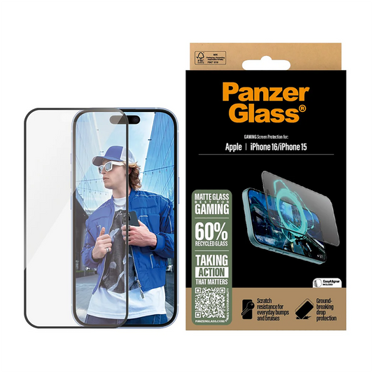 PanzerGlass® Gaming Screen Protector - 6.1 Inch- Ultra-Wide Fit for iPhone 15 | iPhone 16
