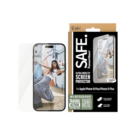 بانزر جلاس سيف آبل آيفون 15 برو UWF - أسود