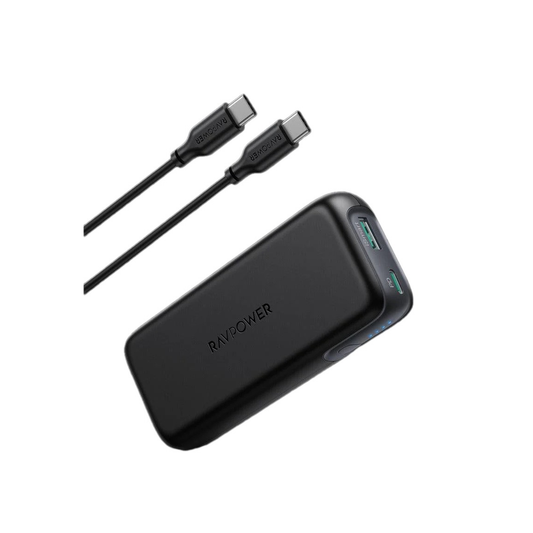 راف باور باور بانك RP-PB186 بسعة 10000ملي امبير PD رائد بقوة 20 واط بمنفذين – أسود
