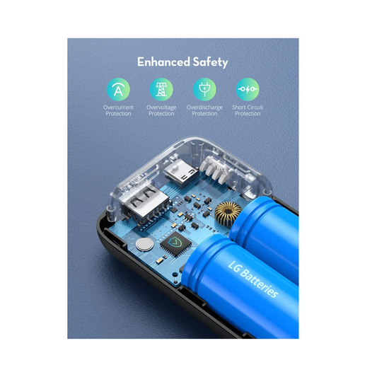 RAVPOWER RP-PB186 10000mAh PD Pioneer 20W 2-Port Portable Charger - Black