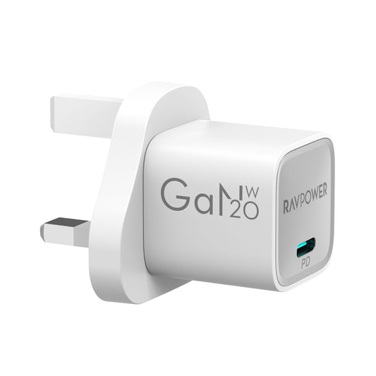 RAVPower Mini PD20W GaN type C Charger - RP-PC1055- White