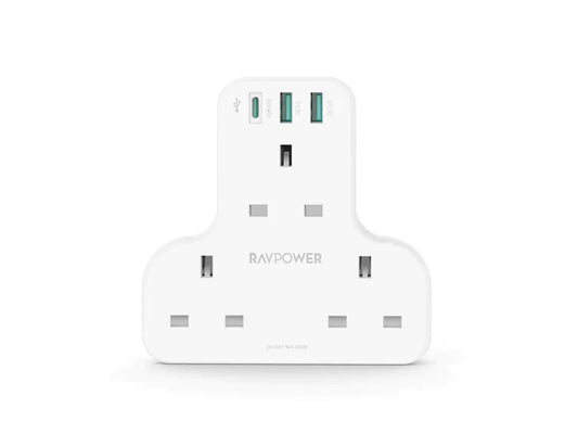 RAVPower PD Pioneer 20W 3 Port Charger UK Version With 3 AC Plug - White