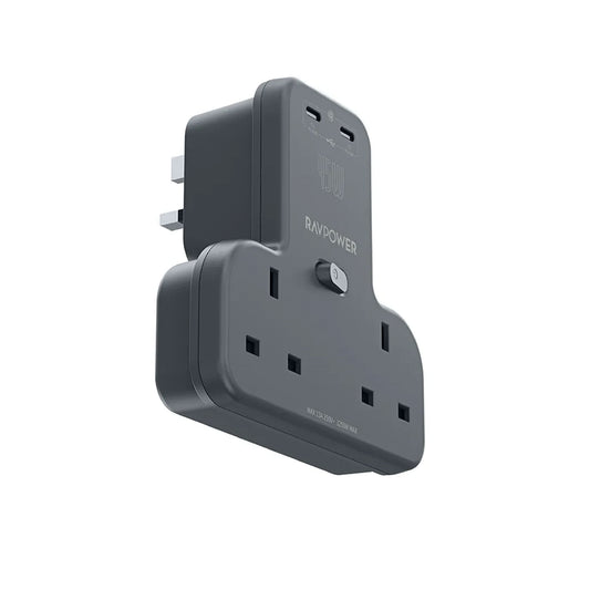 RAVPower RP-PC1065 GaN 45W Power Outlet Extender with 2 AC Outlets & 2 USB C