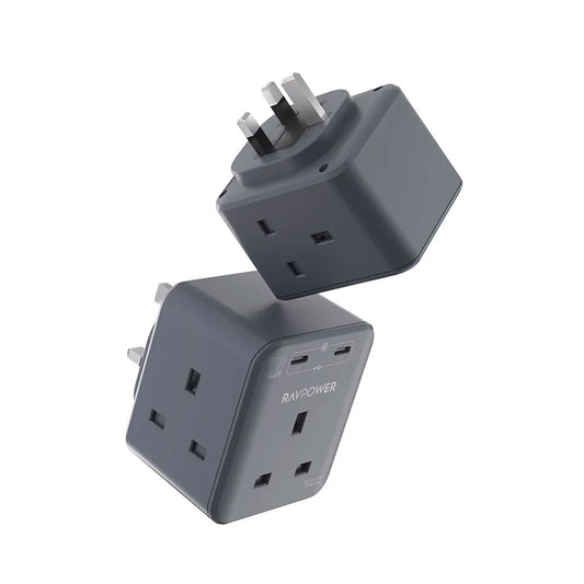 RAVPower RP-PC1066 GaN 45W Power Outlet Extender with 3 AC Outlets & 2 USB C