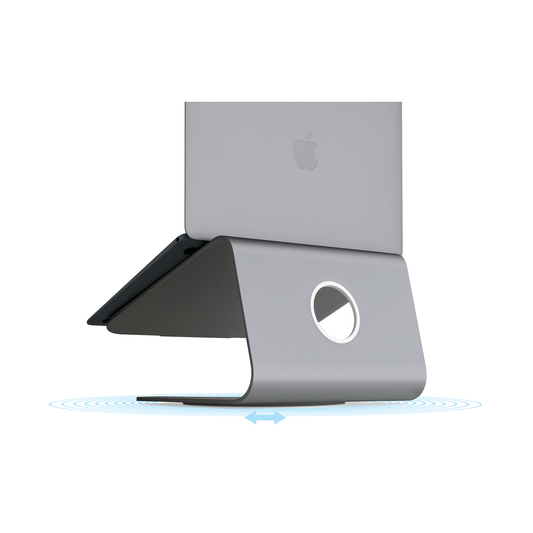 رين ديزاين ام ستاند 360 حامل كمبيوتر محمول مع قاعدة دوارة - اسبيس جراي