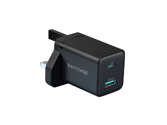 RAVPower 2-in-1 20W USB Charger Combo - Black