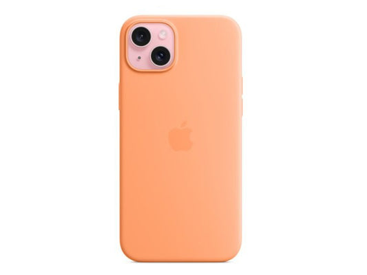 Apple iPhone 15 Plus Silicone Case with MagSafe - Orange Sorbet