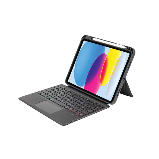 SIA MagKeyboard With Touch Pad and Detachable leather Cover for iPad 10th & 11th Generation AR/ENG - Black - SIKBC10TH22