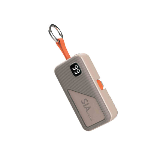 سيا فولت لينك بطارية محمولة صغيرة SIPBPLGL5-BEG مع منفذ لايتنج وتايب سي بي دي 20 واط وسعة 5000 ملي امبير - بيج