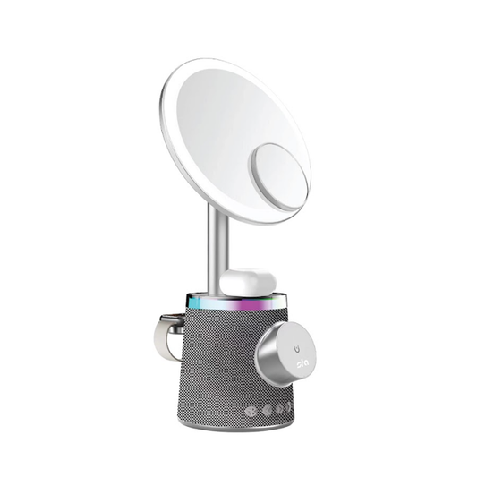 SIA Makeup Mirror With Speaker And 3 In 1 Wireless Charging - Light Gray