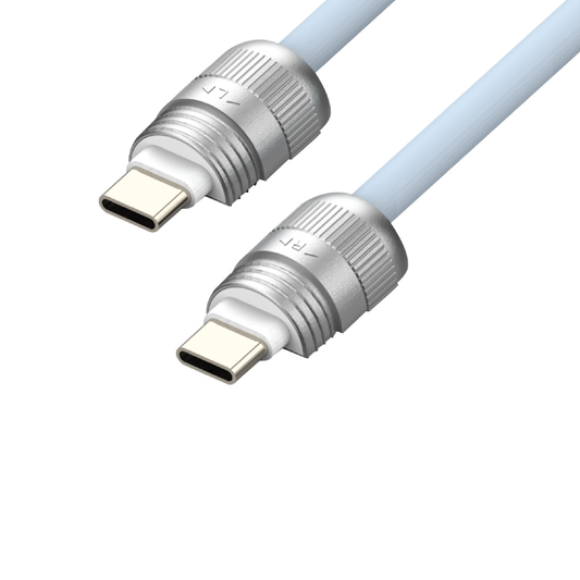 SIA Power Link Soft Rubber Type C - Type C Lanyard Cable 60W 30CM - Light Blue