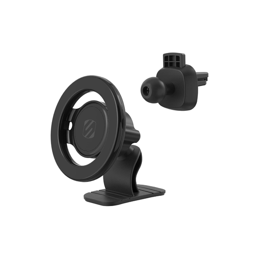 سكوش ماجيك ماونت لتركيب على لوحة القيادة/فتحة التهوية مع مغناطيس ماجسيف لمعظم الهواتف المحمولة - أسود