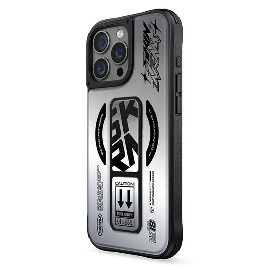 Skinarma Kira Kobai Magsafe Case With Grip Stand For iPhone 16 Pro Max - Chrome