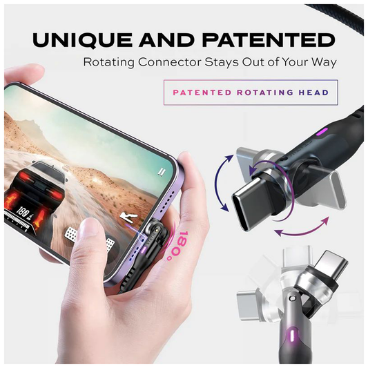 Statik PowerPivot Pro 100w Nylon Braided C-C Cable 1.8m - Black